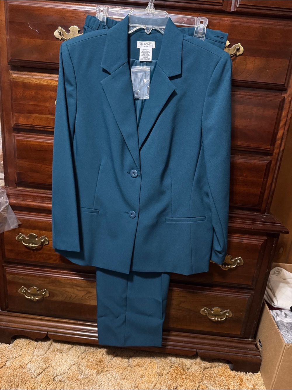 Liz Baker Teal Women’s  Blazer and Pants Suit